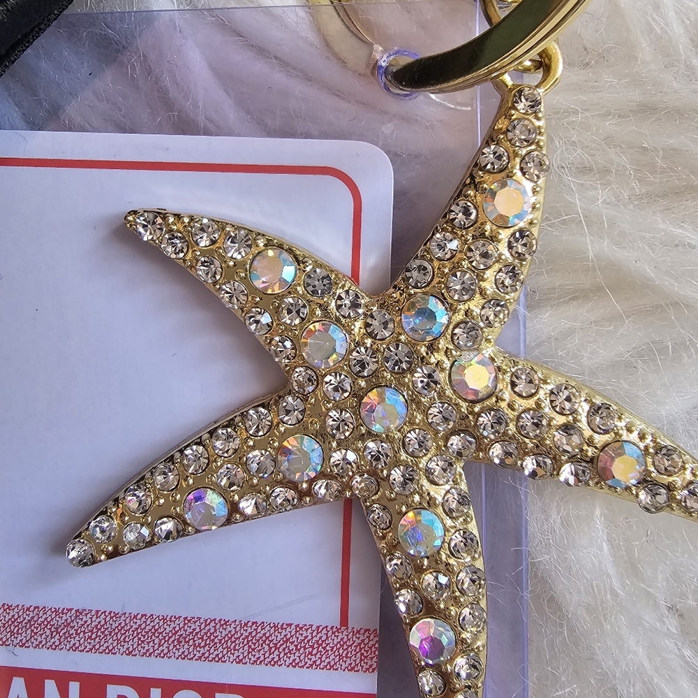 Dior Black and Gold Keychain with Starfish Charm - Picture 6 of 8